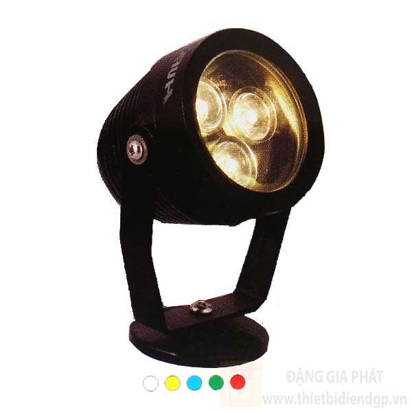 Đèn Led Chiếu Điểm Đen Ø65*L70*H100-3W, ánh sáng trắng, vàng, xanh dương, lá và đỏ