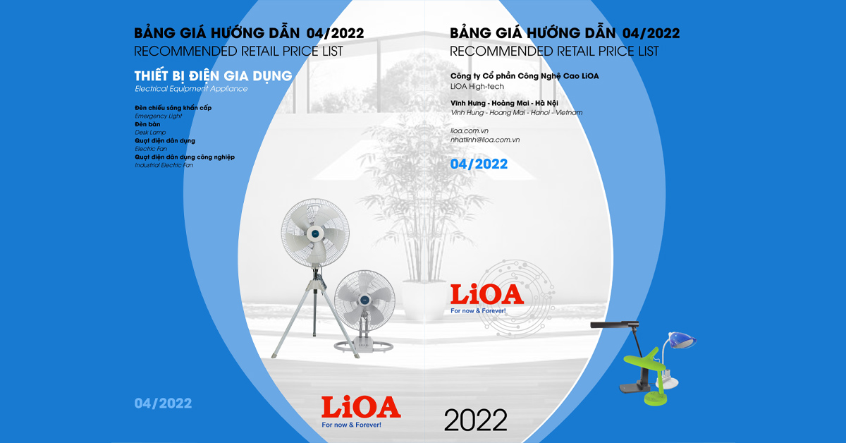 Bảng Giá LiOA Thiết bị điện Gia Dụng 04/2022