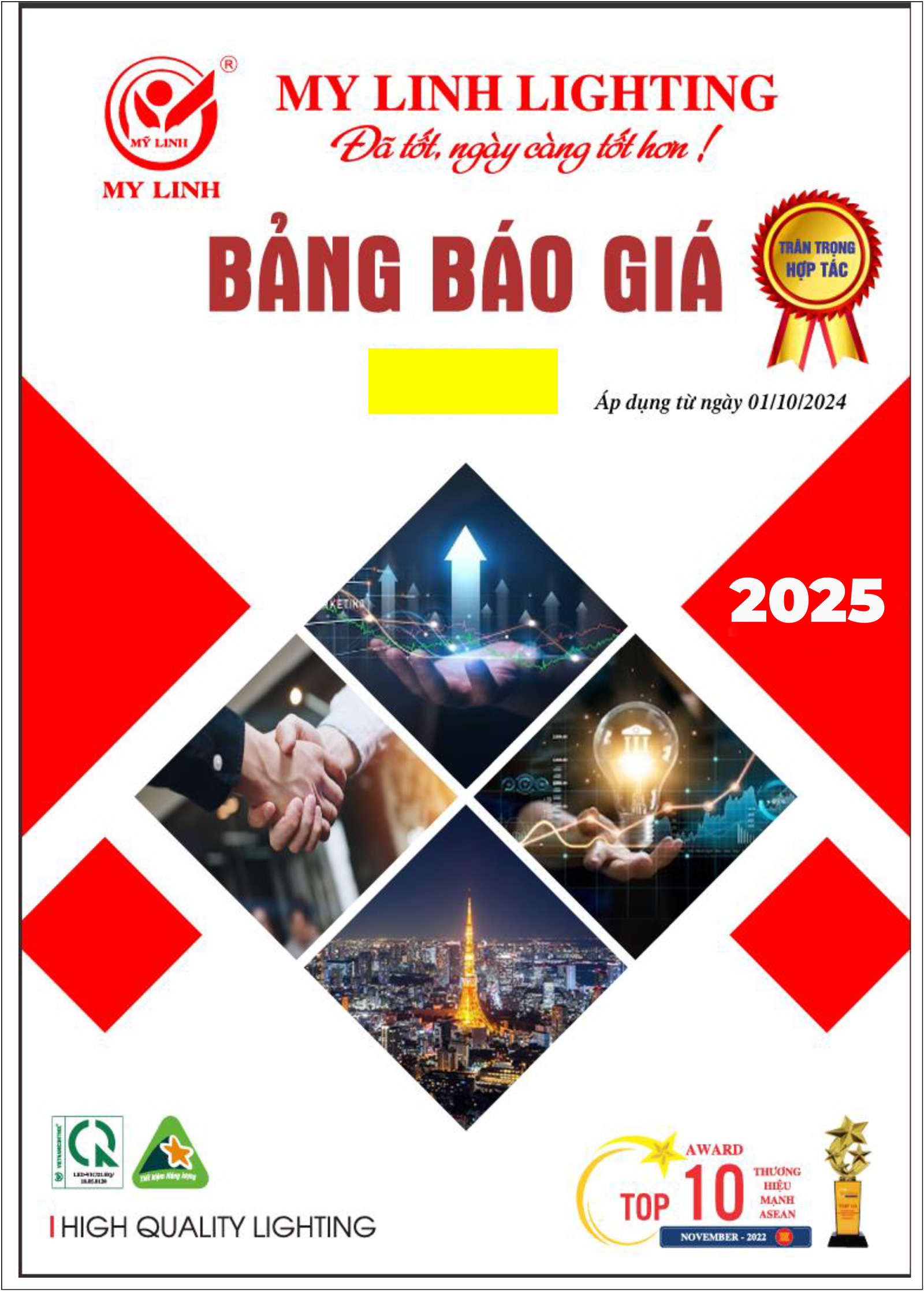 Bảng Báo Giá Đèn Mỹ Linh Lighting 2025