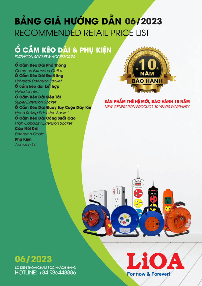 BẢNG GIÁ LIOA Ổ Cắm Kéo Dài 06/2023