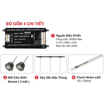 Bộ đèn Led cảm biến 16 bậc cầu thang Bộ 16 bậc thang