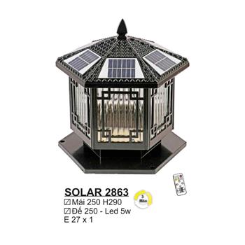 Đèn trụ cổng năng lượng mặt trời Sano SOLAR 2863 3 màu SOLAR 2863