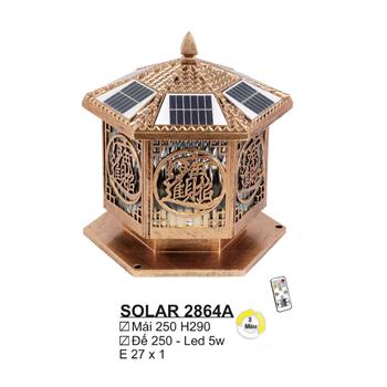 Đèn trụ cổng năng lượng mặt trời Sano SOLAR 2864A 3 màu SOLAR 2864A