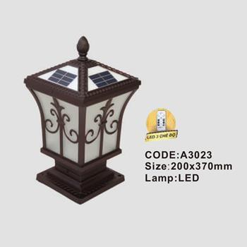 Đèn trụ cổng năng lượng mặt trời Slister 200*370mm - LED 3 CĐ A3023