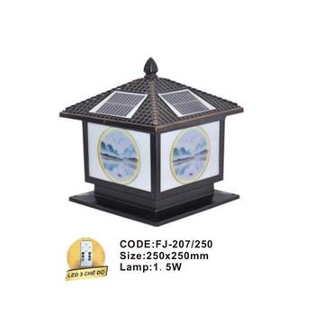 Đèn trụ cổng năng lượng mặt trời Slister FJ-207 - LED 3 CĐ FJ-207