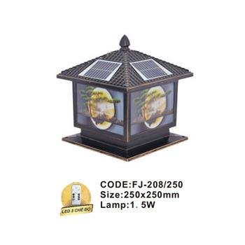 Đèn trụ cổng năng lượng mặt trời Slister FJ-208 - LED 3 CĐ FJ-208