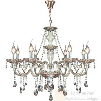 Đèn chùm nến Ø800*H700+600, E14*8 lamp, 23 large crystals K9, 40 small crystals K9 NC 2040/8