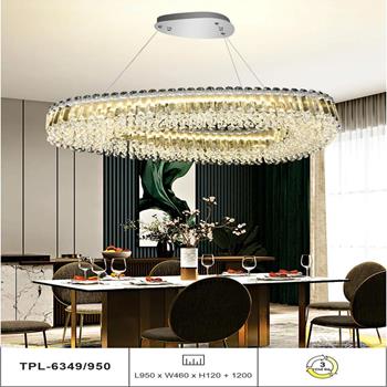 Đèn thả chùm pha lê Andora TPL-6349/950 - L950*W460*H120+1200 Pha Lê K9 TPL-6349/950