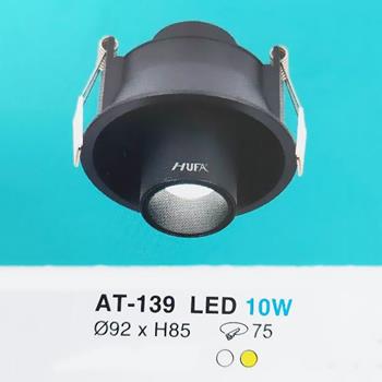 Đèn âm trần tròn vỏ đen Ø92 x H85-LED 10W AT-139