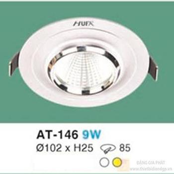 Đèn âm trần downlight Ø102 x H25, khoét lỗ: Ø85 - 9W AT-146