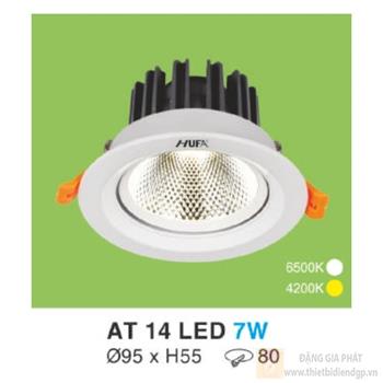 Đèn led downlight hợp kim nhôm cao cấp Ø95*H55-7W, khoét lỗ Ø80 AT 14 LED