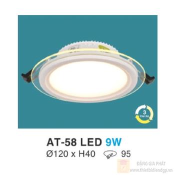 Đèn âm trần kiếng tròn 3 chế độ ánh sáng 9W AT-58 LED