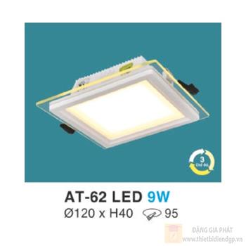 Đèn âm trần kiếng vuông 3 chế độ ánh sáng 9W AT-62 LED