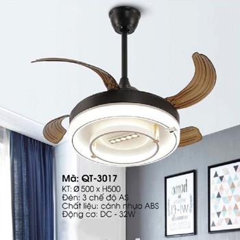 Quạt trần đèn Verona cánh nhựa ABS QT-3017 Ø500 x H500 QT-3017