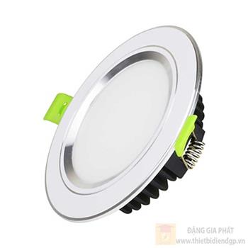 Đèn downlight âm trần Diamond viền bạc mặt phẳng 10W DDL-10SS-T120-x-PB