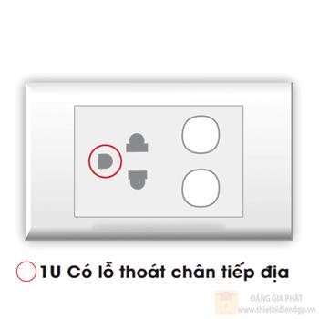 Ổ cắm đơn 2 chấu 16A với 2 lỗ LiOA E18U2XN - có lỗ thoát chân tiếp địa E18U2XN