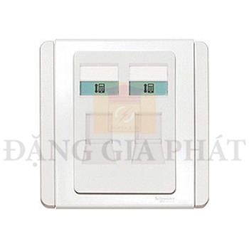 Ổ cắm đôi điện thoại /2 Gang Tel Outlet W.Shutter E3032RJ_WW_G19