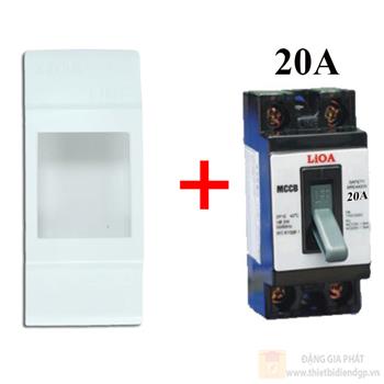 Bộ 1 MCCB 20A lắp nổi (SEMCCBN; MCCB2P1E/20A) LIOA dòng E18/E18S KH/MCCB-01