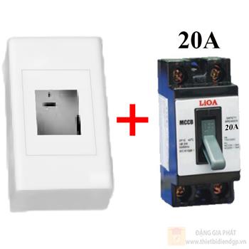 Bộ 1 MCCB 20A lắp nổi (SEMCCB; MCCB2P1E/20A) LIOA dòng E18/E18S KH/MCCB-03