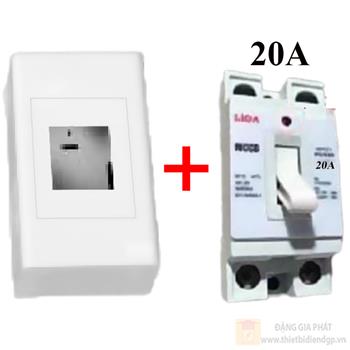 Bộ 1 MCCB 20A lắp nổi (SEMCCBH; MCCB2P1E-DD/20A) LIOA dòng E18/E18S KH/MCCB-05