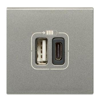 Ổ sạc USB đôi type A + Type C, 15W, 2 mô-đun 572577