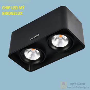 Đèn downlight ốp nổi led COB L105*W200*H100-10W*2, vỏ màu đen LN-30 LED