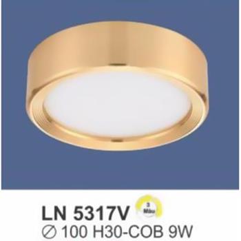 Đèn lon led COB 9W-3 màu, Ø100*H30, vỏ vàng LN 5317V