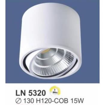 Đèn lon led COB 15W-3 màu, Ø130*H120, vỏ trắng LN 5320