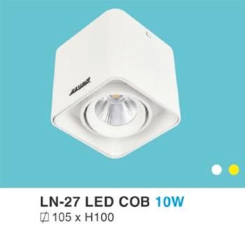 Đèn downlight ốp nổi led COB L105*W105*H100-10W, vỏ màu trắng LN-27 LED