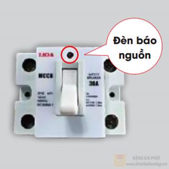 Aptomat 2P lắp nổi - 1 tiếp điểm lắp ngang (nằm) có đèn báo LIOA MCCB2P1E-DN/20A