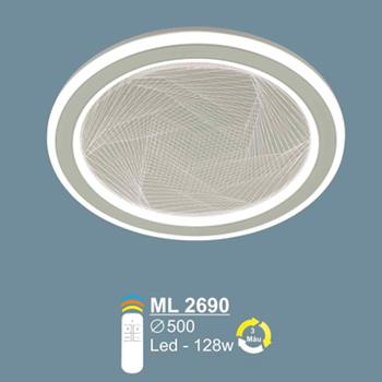 Đèn mâm mica SANO LED 128W - Ø500 - 3 màu ánh sáng ML 2690