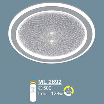 Đèn mâm mica SANO LED 128W - Ø500 - 3 màu ánh sáng ML 2692