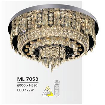 Đèn mâm led trang trí Hufa Ø600*H390 - LED 172W, ánh sáng 3 chế độ ML 7053