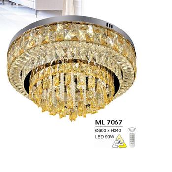 Đèn mâm led trang trí Hufa Ø600*H340 - LED 90W, ánh sáng 3 chế độ ML 7067