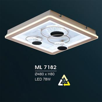 Đèn mâm led trang trí Hufa Ø480*H80 - LED 78W, ánh sáng 3 chế độ ML 7182