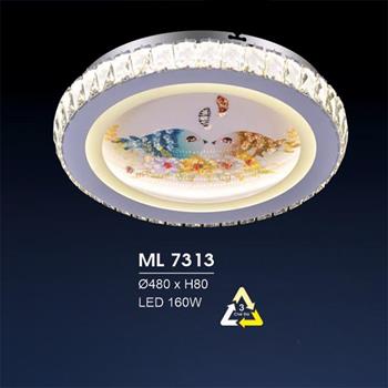 Đèn mâm led trang trí Hufa Ø480*H80 - LED 160W, ánh sáng 3 chế độ ML 7313