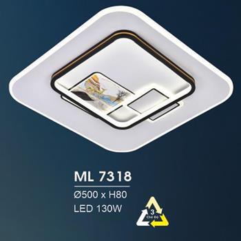 Đèn mâm led trang trí Hufa Ø480*H80 - LED 130W, ánh sáng 3 chế độ ML 7318