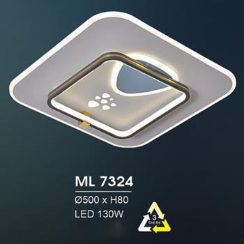 Đèn mâm led trang trí Hufa Ø480*H80 - LED 130W, ánh sáng 3 chế độ ML 7324