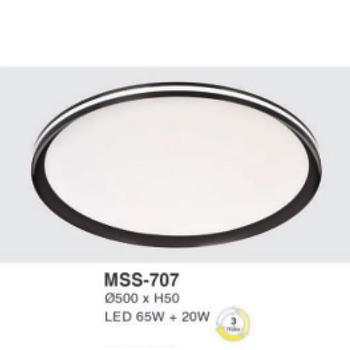 Đèn mâm led tròn siêu sáng 65W+20W - Ø500*H50 - 3 chế độ màu MSS-707