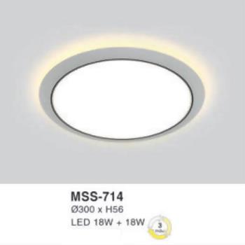 Đèn mâm led tròn siêu sáng 18W+18W - Ø300*H56 - 3 chế độ màu MSS-714