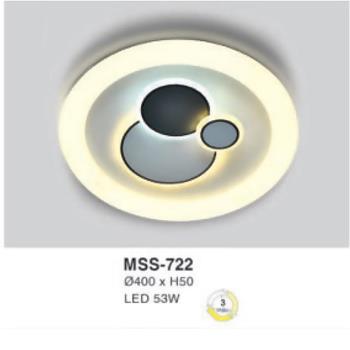 Đèn mâm led tròn siêu sáng 53W - Ø400*H50 - 3 chế độ màu MSS-722