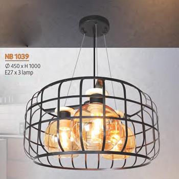 Đèn treo quán kiểu sang trọng Ø450*H1000, E27*3 Lamp NB 1039