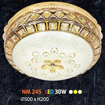 Đèn mâm tròn mica led 30W, Ø500 x H200, 3 màu ánh sáng NM 245 LED