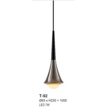 Đèn treo Ø83*H230+1000, LED 7W, Ánh sáng 3000K-4000K-6500K T-92