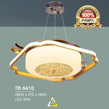 Đèn treo đồng Ø600*475*H600 - LED 50W, ánh sáng 3 chế độ TĐ 6410-Ø600