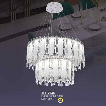 Đèn treo pha lê SANO LED 105W - Ø400*600*H1000 - 3 màu ánh sáng TPL 2746