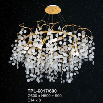 Đèn thả pha lê Andora TPL-6017/600 Ø600 x H500 + 900 E14 x 8 TPL-6017/600