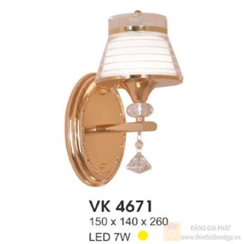 Đèn vách kính 150*140*260 - LED 7W, ánh sáng vàng VK 4671