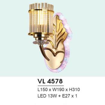 Đèn vách Led 13W + E27*1 - L150*W190*H310 VL 4578