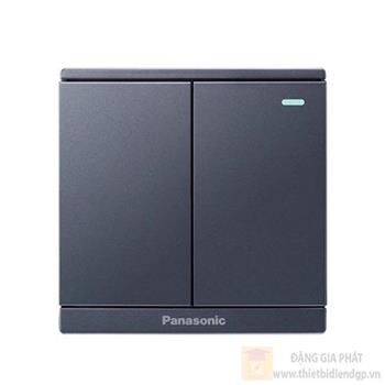 Bộ 2 công tắc C Panasonic WMF514MYH-1VN 2 chiều, bắt vít, có chỉ báo dạ quang 10A màu xám ánh kim WMF514MYH-1VN